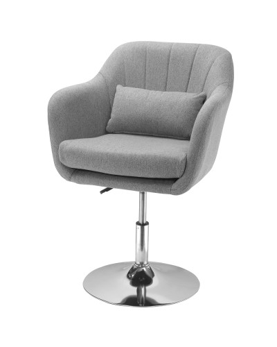 360° Swivel Adjustable Height Chair with Cushion, Lumbar Support, and Armrest, 60x60x79-91 cm, Grey