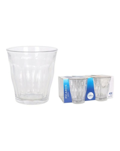 Vasos Duralex Picardie de Cristal | Juego de 4 | 9 cm | 310 ml | Resistentes | Transparentes
