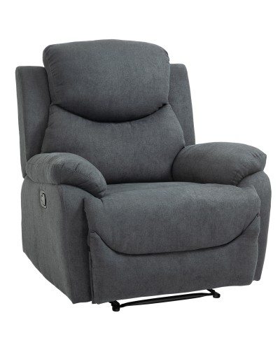  Poltrona Relax Manuale Ergonomica in Tessuto, Poltrona Reclinabile a 150° e Poggiapiedi per Casa e Ufficio, 93x88x102cm, Grigio