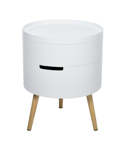 Round Coffee Table, Lift Top Living Room Table, 3 Tier Swivel Design, Removable Tray, Φ38 x 48