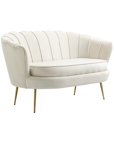 Vintage 2 Seater Industrial Chic Sofa, French Style Velvet Loveseat, 130x77x77cm