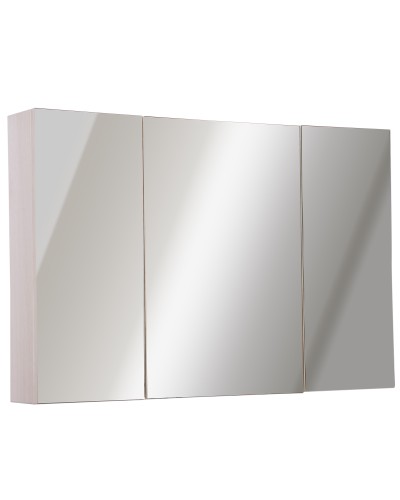  Armadietto Pensile da Bagno a Parete con Specchio a 3 Ante e Ripiani Regolabili in Legno 90x60x13.5cm