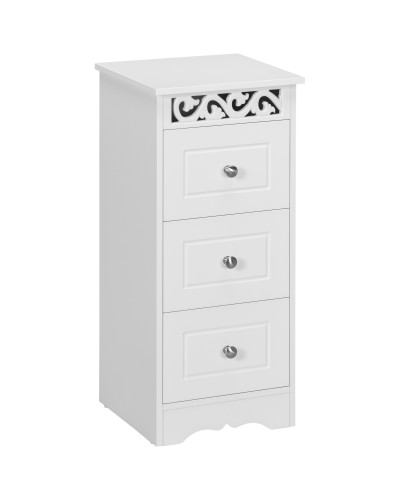 Multi-Purpose Cabinet with Drawers, Low Cabinet in E1 Grade MDF 29.8x29.8x68.5cm White