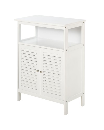 Space-Saving Bathroom Cabinet, Bathroom Vanity Unit with 2 Shelves and Waterproof MDF Cupboard, 60 x 30 x 81.6cm, White