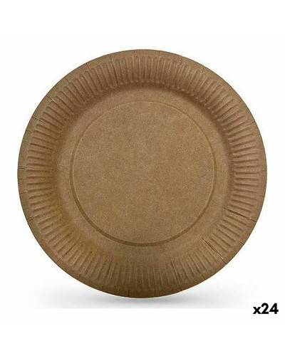 Bordenset Algon Wegwerp Kraftpapier 12 Onderdelen 18 cm (24 Stuks)