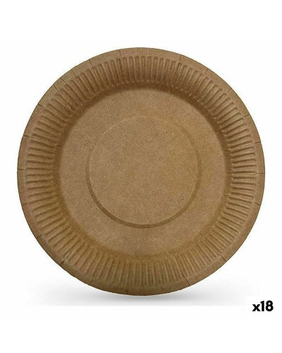 Bordenset Algon Wegwerp Kraftpapier 10 Onderdelen 23 cm (18 Stuks)