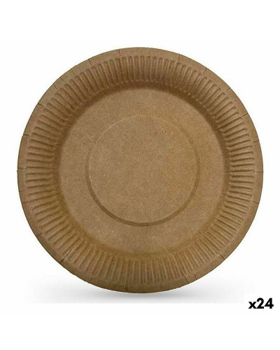 Bordenset Algon Wegwerp Kraftpapier 3 Onderdelen 28 cm (24 Stuks)