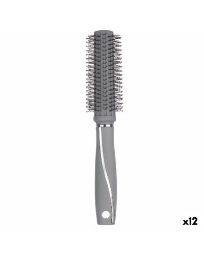 Brosse Ronde Silicone Grise - Lot de 12 Pcs - Coiffure Professionnelle
