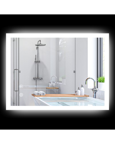 LED Bathroom Mirror with Adjustable Lights, Touch Control & Anti-Fog, 70x50 cm