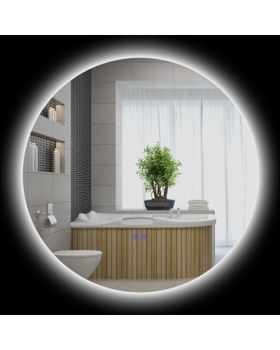  Specchio Bagno con Luci LED Regolabili, Interruttori Touch e Design Antiappannamento, Ø70 cm