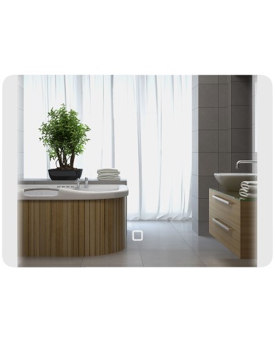  Specchio Bagno con Luce LED a 3 Temperature, Interruttore Touch e Antiappannamento, 70x50cm