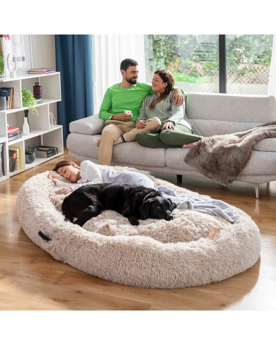 InnovaGoods Lit pour Chiens pour Humains XXL Beige | Confortable et Moelleux
