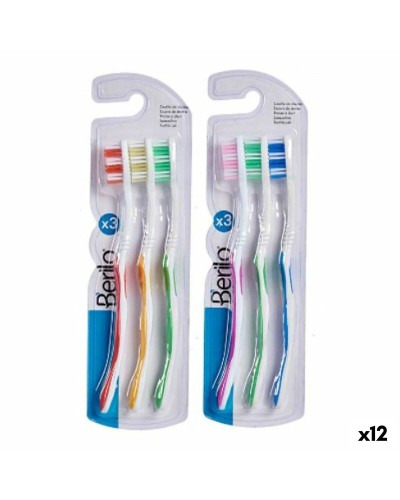 Colorful Toothbrushes - 12pc Set: Yellow, Blue, Red, Green, Pink

