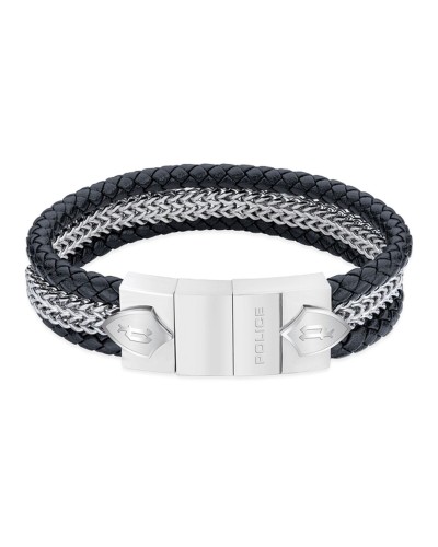 Bracciale Uomo Police Acciaio Nero Intrecciato - Elegante & Resistente
