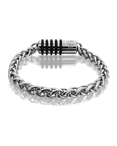 Police Herrenarmband PEAGB2211542 Schwarzes Leder Größe L Edelstahl
