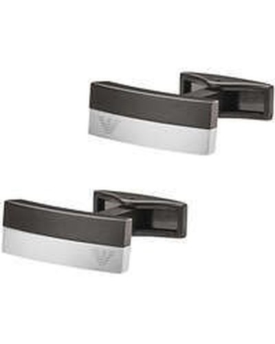 Emporio Armani Heritage - Gemelos Elegantes Plata Logo EA - Accesorio de Moda para Hombre
