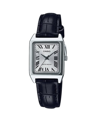 Casio LTP-V007L-7B1UDF Montre Femme Cuir Noir Cadran Argent Classique

