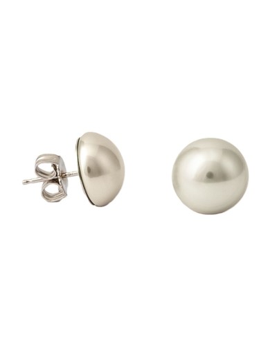 Majorica Boucles d'Oreilles Femme Perle Blanche Classique Argent 925
