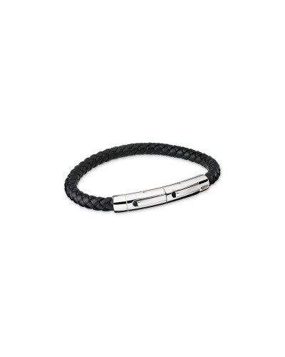 AN Jewels Pulsera Hombre Acero Negro Malla Milano - Elegante & Resistente
