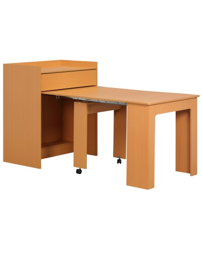 Folding Dining Table Max 5 People Chipboard Steel 84x180x100 cm Wood Color