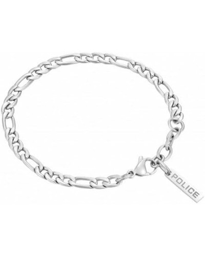 Police Armband für Herren, Edelstahl Schwarz, Panzerketten-Design PEAGB0011201
