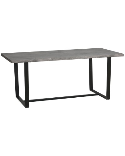  Tavolo da Pranzo Rettangolare Stile Industriale per 8 Persone, 180x90x75cm, Grigio e Nero