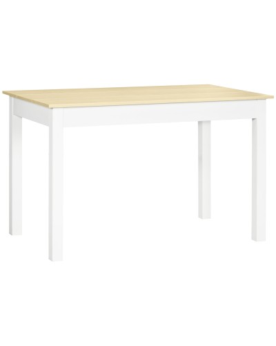 Modern Design Dining Table 4-6 Seater for Kitchen and Living Room, 119x70x75cm, White and Wood