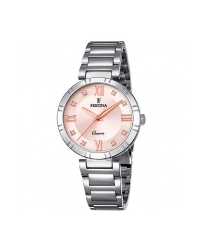 Festina Herrenuhr Silber & Roségold - Sportlicher Eleganter Chronograph F16936/C
