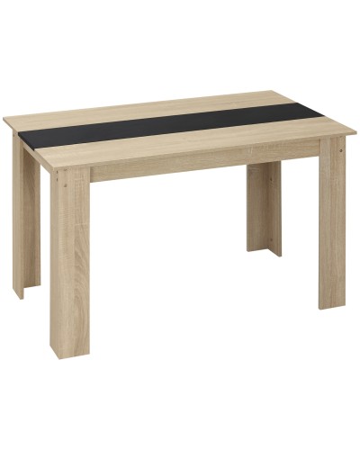  Tavolo da Pranzo Moderno in Legno per 4-6 Persone, 120x69x75cm, Colore Nero e Legno