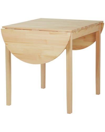 Pine Wood Drop Leaf Extendable Dining Table for 4-6 People, 140x70x75 cm, Wood Color