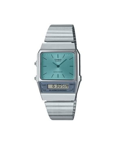 Casio Vintage Edgy Silber - Digitale Unisex Uhr Edelstahl

