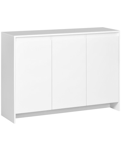  Credenza Moderna a 12 Ripiani Interni in Truciolato per Cucina, Soggiorno e Ingresso, 120x35x85 cm, Bianco