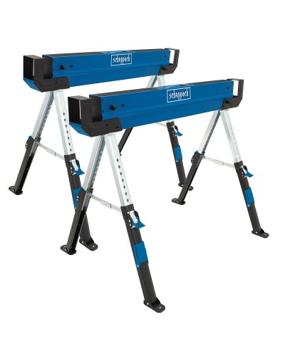 Scheppach MWB600 Steel Saw Horses (2 Pieces) - 82 cm - Sturdy and Adjustable
