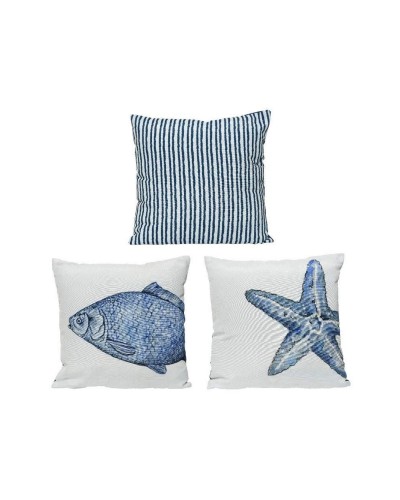 Coussin Décoratif Bleu et Blanc 40x40 cm, Parfait pour Canapés et Chambres.
