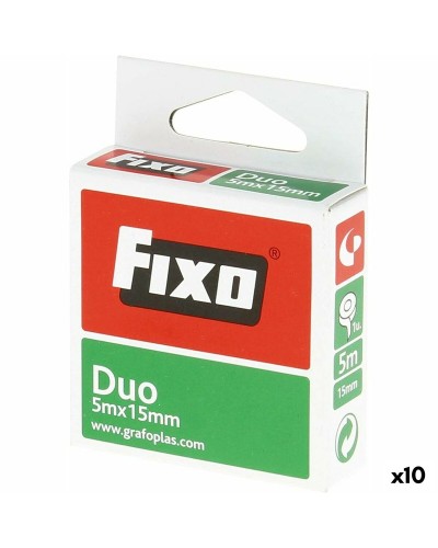 Ruban Adhésif Double Face Transparent Fixo 15mm x 5m (Paquet de 10)
