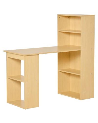  Scrivania Computer con Libreria Salvaspazio, Tavolo da Pranzo per Ufficio e Studio in Truciolato 120x55x120 cm