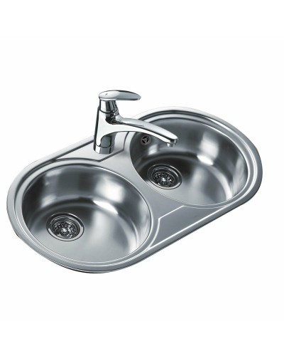 Teka Spüle 2 Becken Edelstahl 79x50cm Einbauküche
