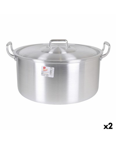 Casserole en Aluminium avec Couvercle de 45x39x22cm (Lot de 2)
