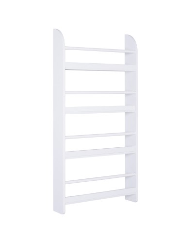  Libreria da Parete con 4 Ripiani in Legno Bianco Impermeabile, Carico Massimo 30kg (59cm x 12cm x 113cm)