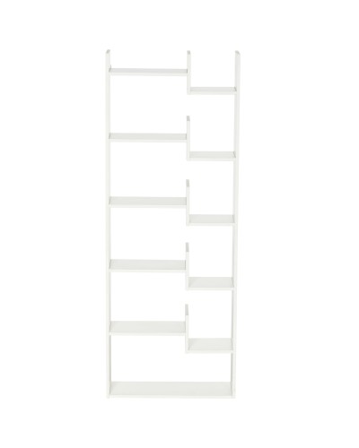 Modern 6-Tier Bookshelf with 11 Open Shelves for Study and Living Room, 61x23x162.6 cm, White