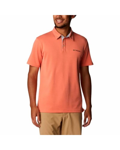 Columbia Nelson Point™ Polo Homme Corail - Manches Courtes Respirant
