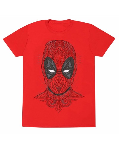Camiseta Deadpool Estilo Tatuaje Roja Unisex - Manga Corta Algodón
