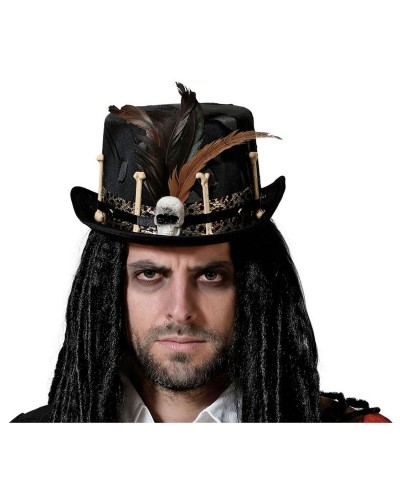 Brauner Steampunk Hut Wintermütze mit Brille - Gothic Cosplay Kostüm
