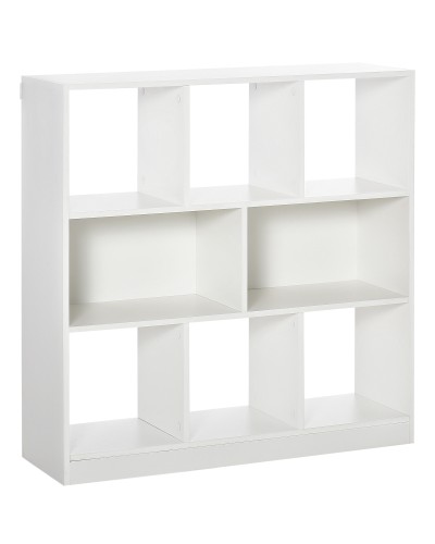 Mobile 3-Tier Bookcase with 8 Total Shelves, MDF, 97.5x30x100 cm, White