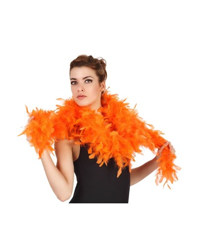 Orange Federboa - 20er Jahre Stil, Länge 180cm - Elegantes Party-Accessoire
