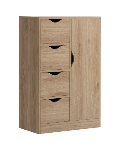 Bathroom Vanity with 4 Drawers, 2-Tier Cabinet, and Cutout Handles, Chipboard, 54x29x83 cm