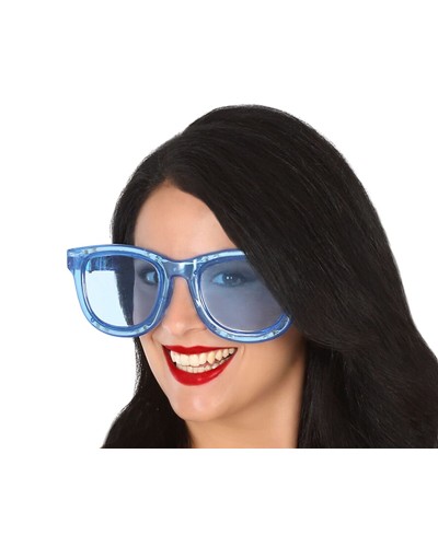 XXL Blue Fashion Glasses - Large Frame, Unique Style
