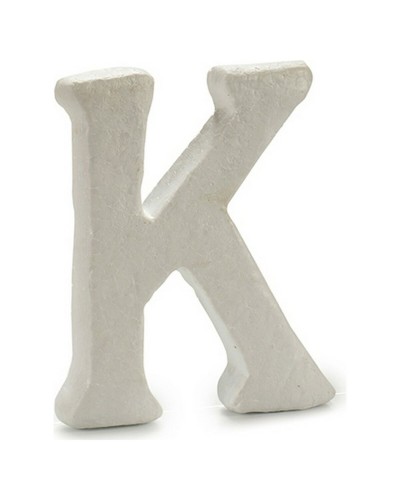 Letra K Poliestireno Blanca - Decoración, A 10 cm - Alfabeto DIY
