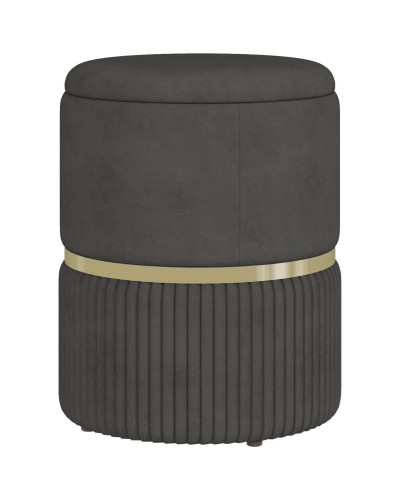  Pouf Contenitore 120 kg max per Soggiorno, Ingresso e Camera, in Poliestere, 36x36x44 cm, Grigio