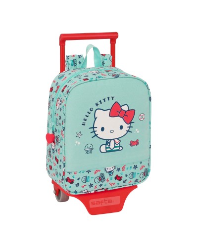 Schoolrugzak met Wielen Hello Kitty Sea lovers Turkoois 22 x 27 x 10 cm